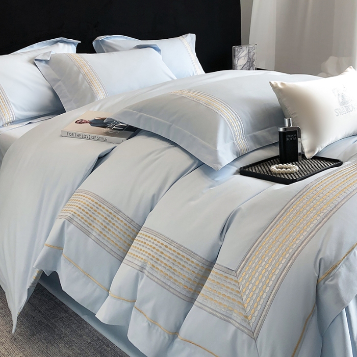 91家纺网 家纺一手货源 找家纺 超细旦超柔长绒棉磨毛刺绣四件套秋冬加厚100%纯棉全棉床品 祖玛蓝-极光加厚磨毛版-超细旦长绒棉