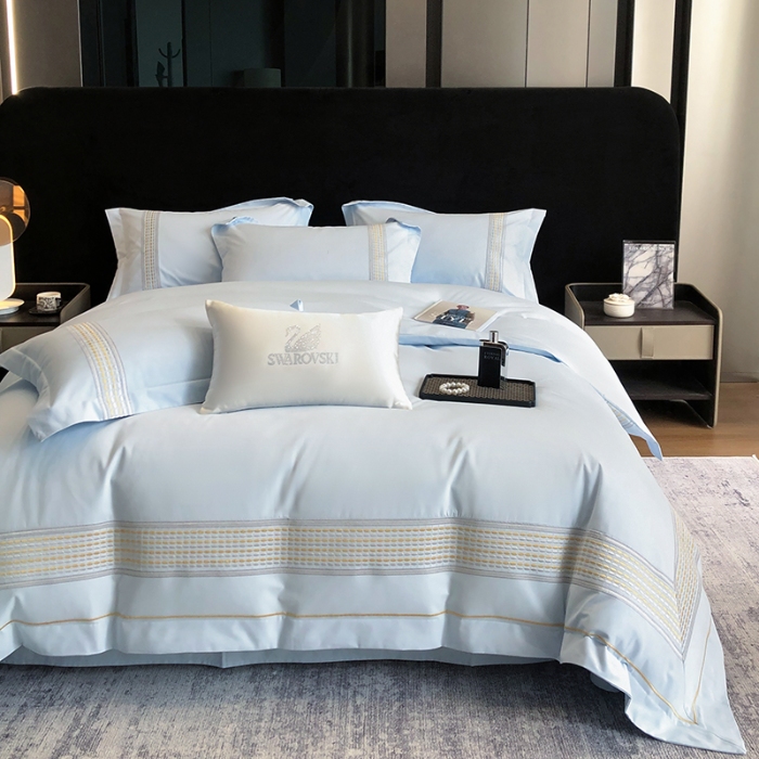 91家纺网 家纺一手货源 找家纺 超细旦超柔长绒棉磨毛刺绣四件套秋冬加厚100%纯棉全棉床品 祖玛蓝-极光加厚磨毛版-超细旦长绒棉