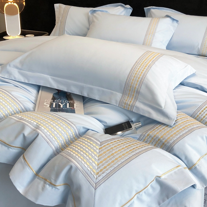 91家纺网 家纺一手货源 找家纺 超细旦超柔长绒棉磨毛刺绣四件套秋冬加厚100%纯棉全棉床品 祖玛蓝-极光加厚磨毛版-超细旦长绒棉