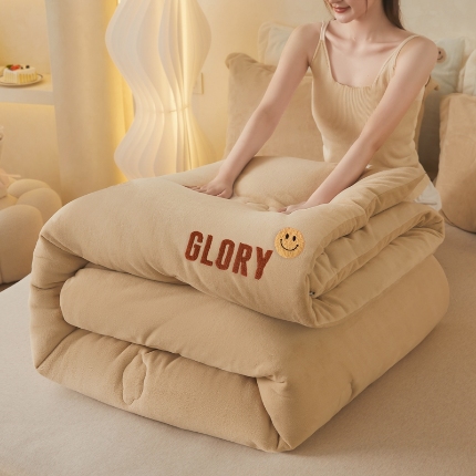 91家纺网 家纺一手货源 找家纺 （总）爱屋及屋 2024新款纯色牛奶绒毛巾绣冬被