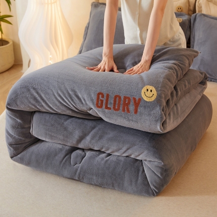 91家纺网 家纺一手货源 找家纺 （总）爱屋及屋 2024新款纯色牛奶绒毛巾绣冬被