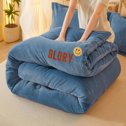 91家纺网 家纺一手货源 找家纺 （总）爱屋及屋 2024新款纯色牛奶绒毛巾绣冬被