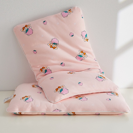 91家纺网 家纺一手货源 找家纺 （总）乐可 2024新款A类全棉双层纱卡通儿童棉花枕35*50cm 枕头枕芯