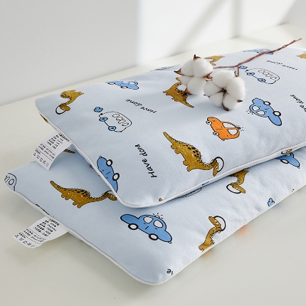 91家纺网 家纺一手货源 找家纺 （总）乐可 2024新款A类全棉双层纱卡通儿童棉花枕35*50cm 枕头枕芯