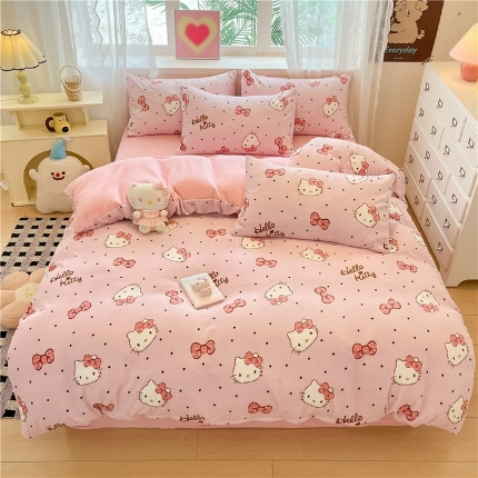 91家纺网 家纺一手货源 找家纺 （总）佰亿莱 2024新款高克重牛奶绒四件套