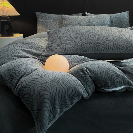 91家纺网 家纺一手货源 找家纺 （总）2025新款 独家花型 牛奶绒四件套 跑量直播款 - 诗野