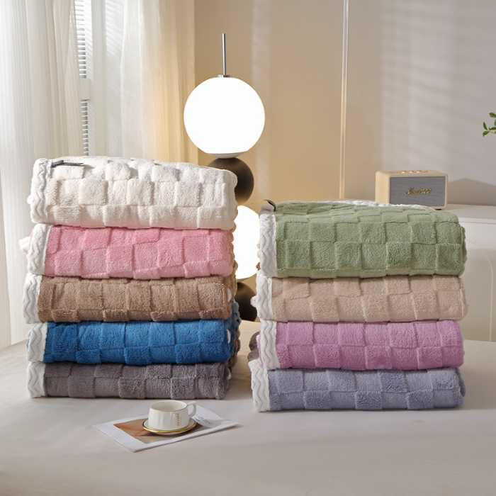 91家纺网 家纺一手货源 找家纺 （总）芸锦豪 2024新款意大利面包格毛毯-包边款