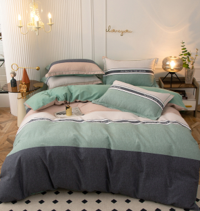 91家纺网 家纺一手货源 找家纺 柠馨 全棉磨毛印花四件套