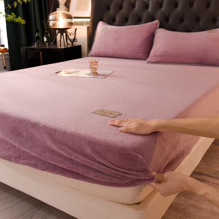 91家纺网 家纺一手货源 找家纺 （总）518家纺 2025新款220克牛奶绒纯色系列床笠可定制绒床笠单床笠 