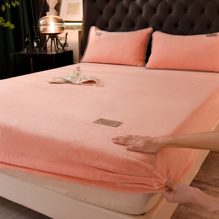 91家纺网 家纺一手货源 找家纺 （总）518家纺 2025新款220克牛奶绒纯色系列床笠可定制绒床笠单床笠 