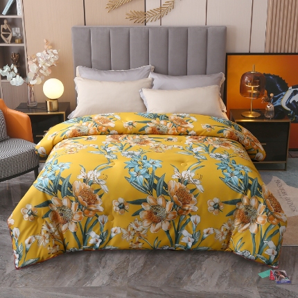 91家纺网 家纺一手货源 找家纺 （总）小鱼儿家纺 秋冬新款直播爆款丝绸印花冬被春秋被夏凉被子被芯空调被-【国色天香】