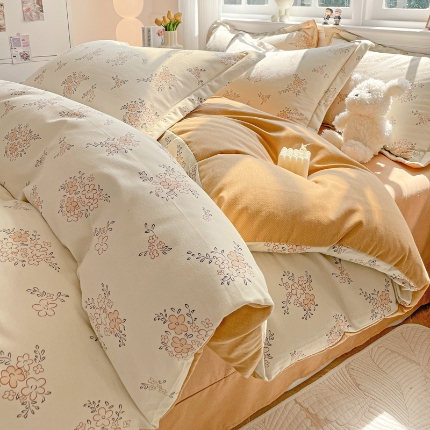 91家纺网 家纺一手货源 找家纺 （总）优选良品 2025直播爆款加厚全棉磨毛四件套喷气印花纯棉（一字绣工艺款）学生三件套9月上新