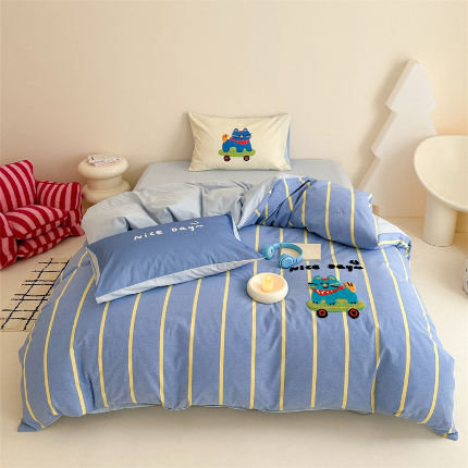 91家纺网 家纺一手货源 找家纺 （总）珺柔家纺 2024新款数码印花全棉磨毛毛巾绣四件套