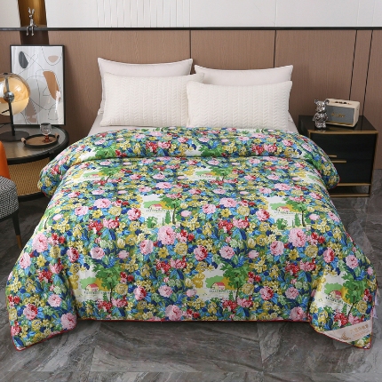 91家纺网 家纺一手货源 找家纺 （总）小鱼儿家纺 2025新款直播爆款大豆蛋白纤维被子被芯冬被抗菌被春秋被【莫奈花园】