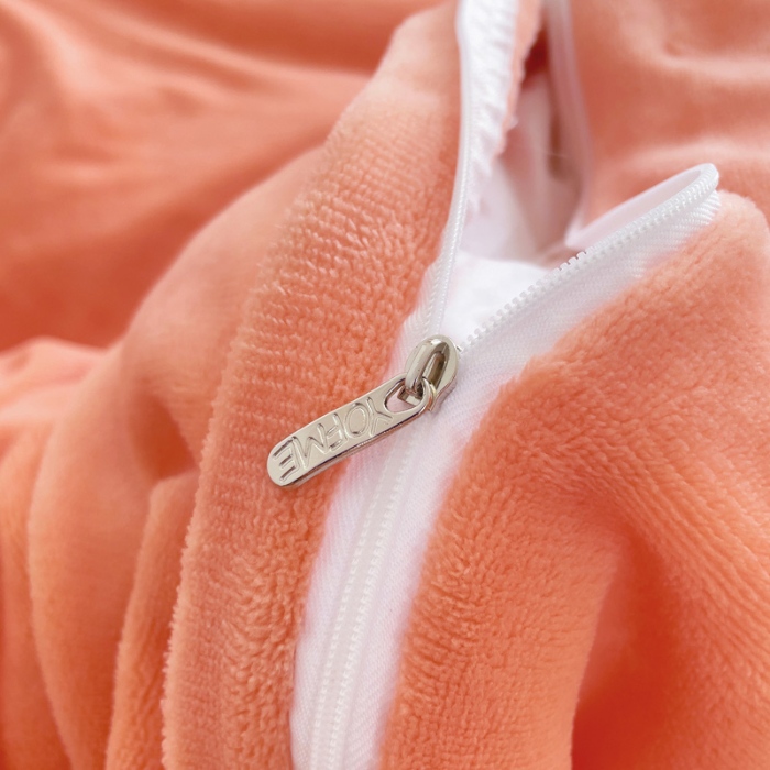 91家纺网 家纺一手货源 找家纺 （总）【苏东来】2024加厚大版花卉牛奶绒刺绣花四件套小清新公主风韩版婴儿绒宝宝绒兔绒法莱绒金貂绒四件套床单床盖款单被套 初恋橘