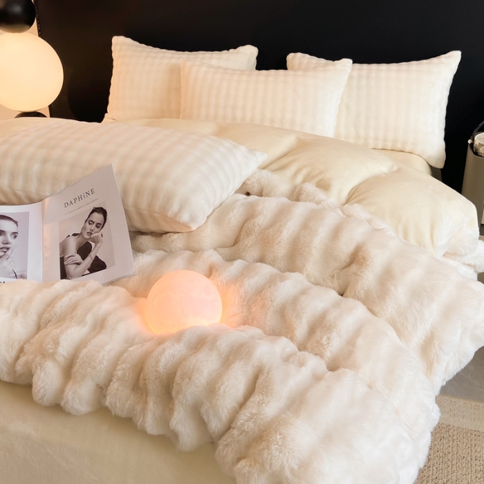 91家纺网 家纺一手货源 找家纺 （总）品乐家纺 2025新款A类泡泡兔绒牛奶绒四件套