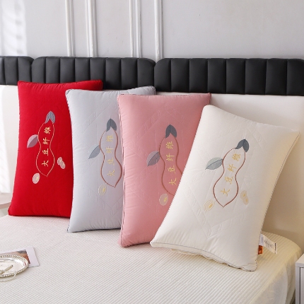 兴丝露枕芯 大豆纤维枕 羽丝绒枕芯 绣花枕芯 舒适枕 成人枕头 