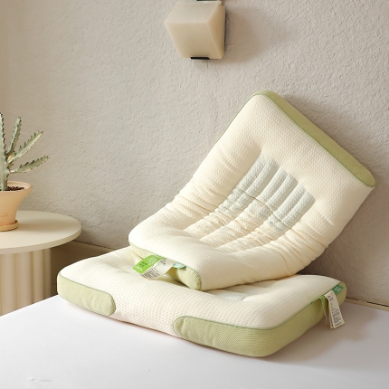 91家纺网 家纺一手货源 找家纺 （总）2024新款 舒芯助眠 全棉森棉护颈枕芯 决明子明目养生枕头