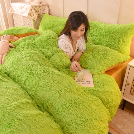 91家纺网 家纺一手货源 找家纺 （总）2025年新款 纯色水貂绒水晶绒保暖牛奶绒兔绒四件套-跑量款