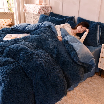 91家纺网 家纺一手货源 找家纺 （总）2025年新款 纯色水貂绒水晶绒保暖牛奶绒兔绒四件套-跑量款