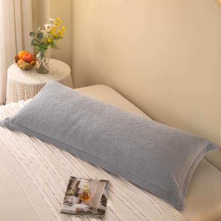 91家纺网 家纺一手货源 找家纺 喜相逢家纺 D30-烂花牛奶绒双人枕套