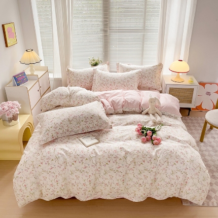 91家纺网 家纺一手货源 找家纺 总1 卡普二店 纯棉全棉四件套13070喷气床单款床笠款三件套