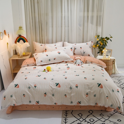 91家纺网 家纺一手货源 找家纺 总1 卡普二店 纯棉全棉四件套13070喷气床单款床笠款三件套