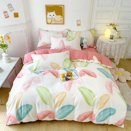 91家纺网 家纺一手货源 找家纺 总1 卡普二店 纯棉全棉四件套13070喷气床单款床笠款三件套