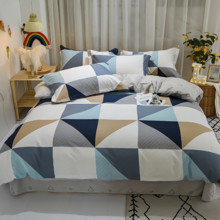 91家纺网 家纺一手货源 找家纺 总1 卡普二店 纯棉全棉四件套13070喷气床单款床笠款三件套