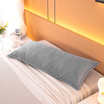 91家纺网 家纺一手货源 找家纺 喜相逢家纺 D30-烂花牛奶绒双人枕套