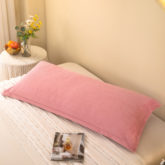 91家纺网 家纺一手货源 找家纺 喜相逢家纺 D30-烂花牛奶绒双人枕套