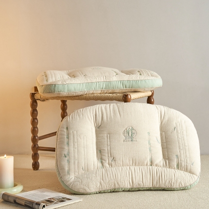 91家纺网 家纺一手货源 找家纺 （总）2024新款 棉麻棉羽丝枕芯 竹麻棉牵引护颈枕家用枕头枕芯