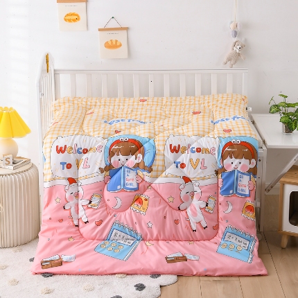 91家纺网 家纺一手货源 找家纺 （总）吉咪兔 2024新款儿童卡通被子幼儿园磨毛化纤被芯保暖春秋被冬被