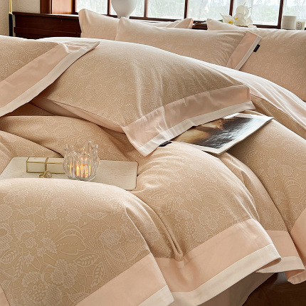 91家纺网 家纺一手货源 找家纺 （总） A类加厚全棉磨毛四件套纯棉数码印花拼接被套床单轻奢风床笠款床上用品