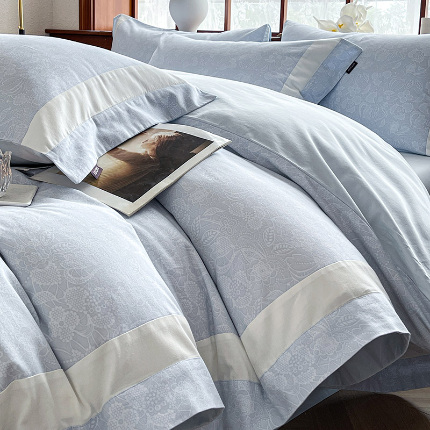 91家纺网 家纺一手货源 找家纺 （总） A类加厚全棉磨毛四件套纯棉数码印花拼接被套床单轻奢风床笠款床上用品