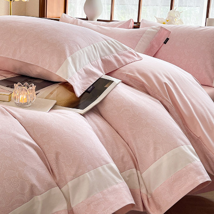 91家纺网 家纺一手货源 找家纺 （总） A类加厚全棉磨毛四件套纯棉数码印花拼接被套床单轻奢风床笠款床上用品