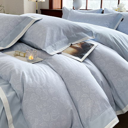 91家纺网 家纺一手货源 找家纺 （总） A类加厚全棉磨毛四件套纯棉数码印花拼接被套床单轻奢风床笠款床上用品