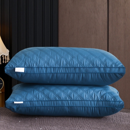 91家纺网 家纺一手货源 找家纺 兴丝露枕芯 五色全棉三线格羽丝枕  绗缝枕头 全棉立体枕芯 全棉枕芯