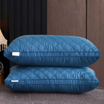 91家纺网 家纺一手货源 找家纺 兴丝露枕芯 五色全棉三线格羽丝枕 绗缝枕头 全棉立体枕芯 全棉枕芯