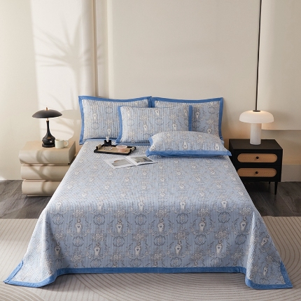 91家纺网 家纺一手货源 找家纺 （总）莎果家纺 2025秋冬一面天丝一面绒高温砂洗床盖三件套