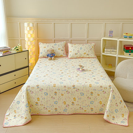 91家纺网 家纺一手货源 找家纺 （总）金丝鸟 2024新款全棉纯棉加牛奶绒夹棉加绒床盖