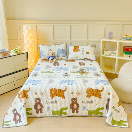 91家纺网 家纺一手货源 找家纺 （总）金丝鸟 2024新款全棉纯棉加牛奶绒夹棉加绒床盖