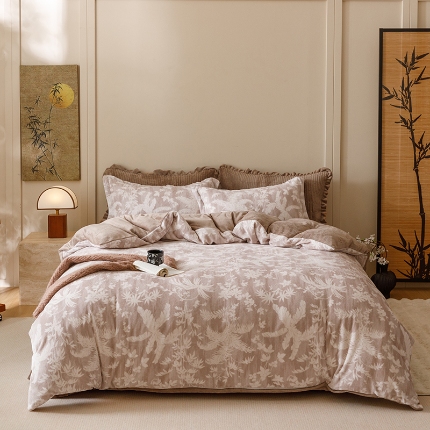 91家纺网 家纺一手货源 找家纺 （总）富瑞阁 2024小红书ins风加厚小清新牛奶绒床盖四件套