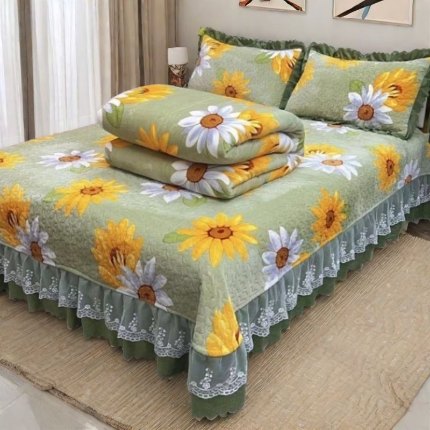 91家纺网 家纺一手货源 找家纺 （总）浩浩家纺 2025新款牛奶绒床盖四件套床上绒四件套