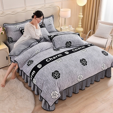 91家纺网 家纺一手货源 找家纺 （总）绒宴2025新230克特厚款印花牛奶绒被套法莱绒金貂被套单件