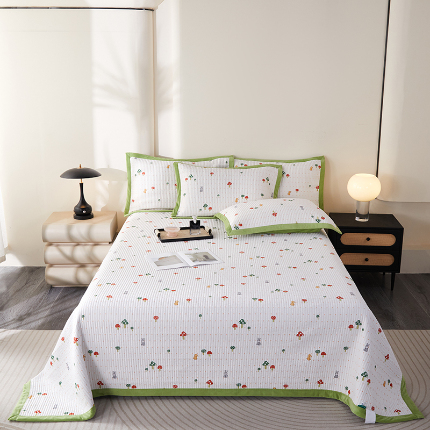莎果家纺 2025秋冬一面天丝一面绒高温砂洗床盖三件套 萌萌宝贝