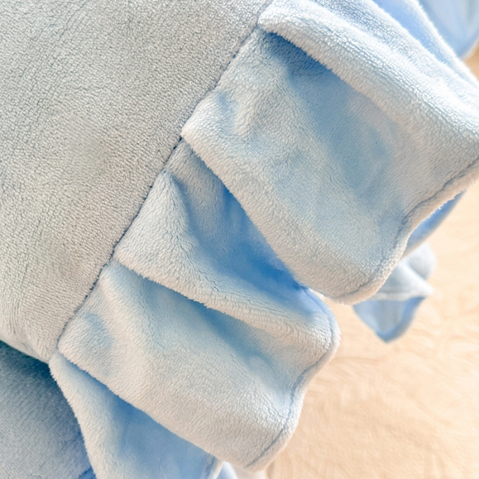 91家纺网 家纺一手货源 找家纺 苏米娜2024秋冬新款230g全消光牛奶绒床裙款三件套纯色蕾丝花边刺绣床裙款床盖款法莱绒婴儿绒金貂绒三件套 甜心—婴儿蓝 