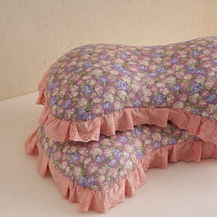 91家纺网 家纺一手货源 找家纺 （总）乐可 2024新款A类全棉双层纱碎花蝴蝶荞麦枕 枕头枕芯