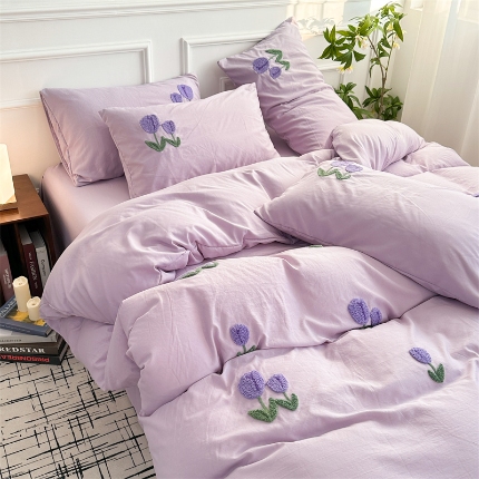 91家纺网 家纺一手货源 找家纺 （总）多品家纺 2024新款水洗棉毛巾绣【单被套】郁见花海