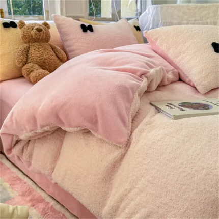 91家纺网 家纺一手货源 找家纺 （总）锦禾穗 2024新款泰迪绒牛奶绒四件套